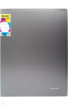 Папка с 20 вкладышами, А4, серебристый металлик