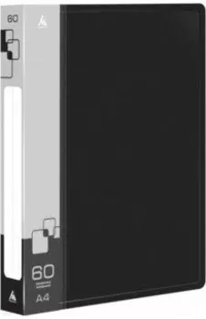 Папка с 60 прозрачными вкладышами, A4, черная