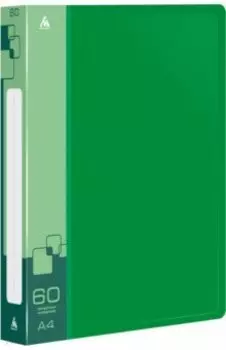 Папка с 60 прозрачными вкладышами, A4, зеленая