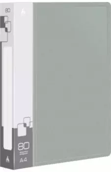 Папка с 80 прозрачными вкладышами, A4, серая