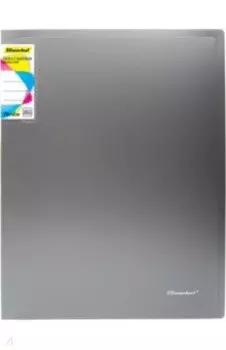 Папка с 80 вкладышами, А4, серебристый металлик