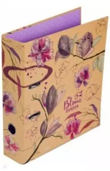 Папка с арочным механизмом Bloom Garden, A4, 75 мм, фиолетовая