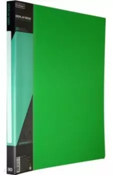 Папка с вкладышами, пластиковая, 30 вкладышей STANDARDLlINE DISPLAY BOOK, зеленая (30AV4_00107)
