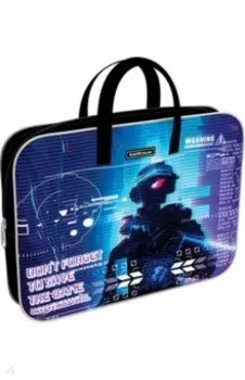 Папка текстильная на молнии с ручками Cyber Game, A4+