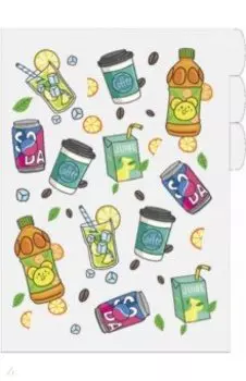 Папка-уголок для документов пластиковая Напитки, А4