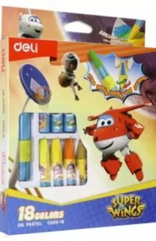 Пастель масляная Super Wings, 18 цветов