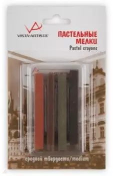 Пастельные мелки, земляные тона, 4 штуки
