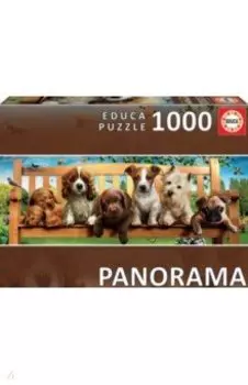 Пазл-1000. Щенки на скамейке