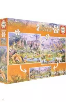 Пазл 2 штуки по 100 деталей "Дикие животные" (18606)