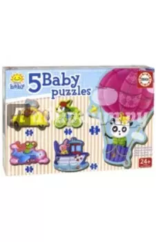 Пазл-5 "Животные на транспорте" (17141)