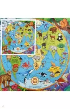 Пазл-80 Карта мира. Животные