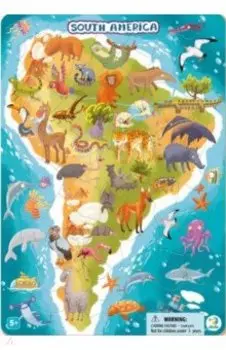 Пазл Южная Америка, в рамке. 53 элемента