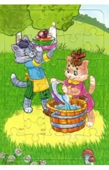 Пазл Кошки моют плошки, 30 элементов