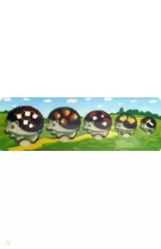 Пазл-рамка для малышей "Ежики", цветной фон