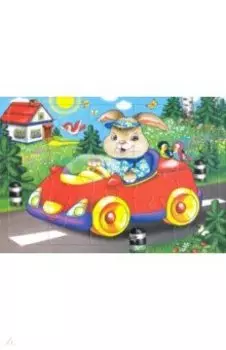 Пазл "Зайчик на машине" (15 элементов)