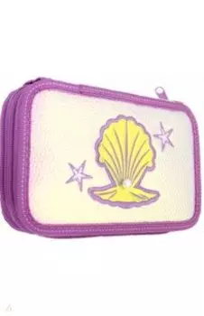 Пенал 2 отделения "СИРЕНЕВЫЙ. ЖЕМЧУГ" (ПН-5017)