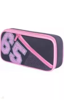 Пенал-косметичка, 1 отделение, 2 кармана, серо-розовый