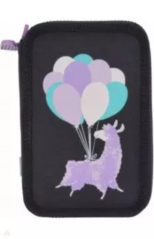 Пенал Лама, на молнии черный, 2 отделения