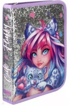 Пенал-органайзер XXL Девушка с барсом