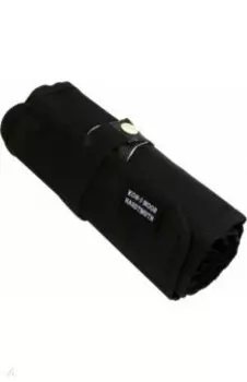 Пенал-рулон на 72 предмета, черный на кнопке