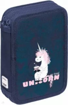 Пенал с наполнением Unicorn, 28 предметов, 2 отделения