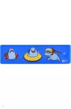 Пенал школьный Акулы, пластик, 20х5.5х2.2 см