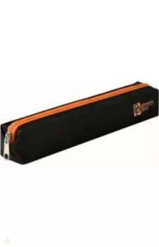 Пенал школьный, черно-оранжевый
