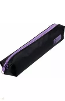 Пенал школьный, чёрный с фиолетовым