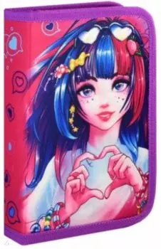 Пенал школьный Девушка с сердцем