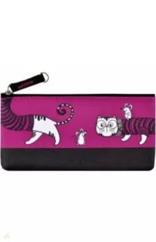 Пенал школьный Длинный Кот, искусственная кожа, 20x7,5x2 см