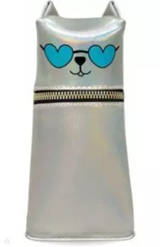 Пенал школьный "Кот в очках" (1 отделение, без наполнения, искусственная кожа)