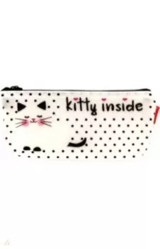 Пенал школьный "Котеночек белый" (одно отделение, без наполнения, силикон) (14-012/01)