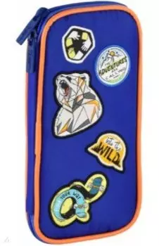 Пенал школьный Нашивки, синий
