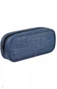 Пенал школьный, серо-синий