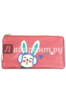 Пенал школьный "Зайка в наушниках" (кожзаменитель) (43660)