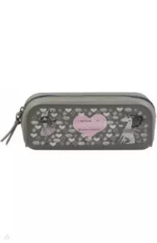 Пенал Снежинки, на молнии силиконовый