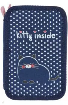 Пенал Жизнь удалась, на молнии, синий, 2 отделения