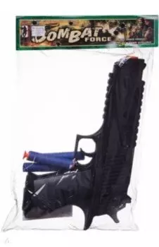 Пистолет черный, с 3 мягкими пулями