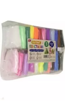 Пластилин 24 цвета в пакете (PL013)