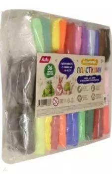 Пластилин 36 цветов в пакете (PL014)