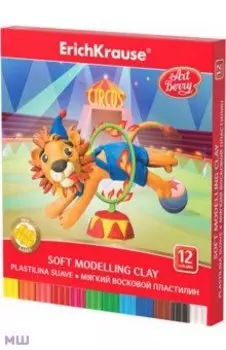 Пластилин восковой ArtBerry, 12 цветов