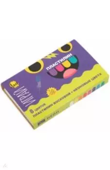 Пластилин восковой Играй, 8 неоновых цветов