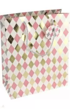 Подарочный пакет Розовые ромбы