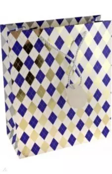 Подарочный пакет Синие ромбы
