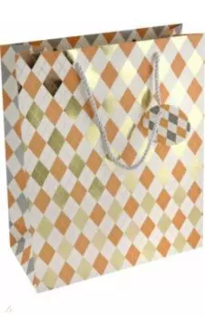 Подарочный пакет Желтые ромбы