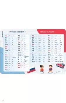 Подкладка настольная пластиковая Русский и английский алфавит, А3