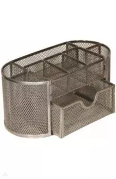 Подставка для канцелярских принадлежностей, 9 отделений, серебро