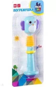 Погремушка развивающая Птичка, пластмассовая, голубая