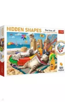 Puzzle-1011. Коты на пляже