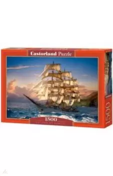 Puzzle-1500. Парусник на закате